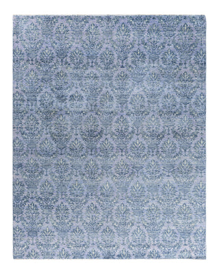 Traditional Ikat Hand Knotted Floral Wool Gray Area Rug 8' 1" x 10' 1"