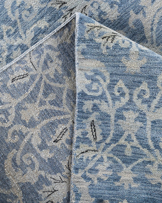 Traditional Ikat Hand Knotted Floral Wool Gray Area Rug 9' 1" x 11' 10"