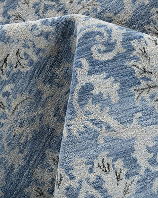 Traditional Ikat Hand Knotted Floral Wool Gray Area Rug 9' 1" x 11' 10"