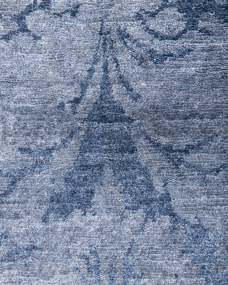 Contemporary Modern Hand Knotted Abstract Silk Gray Area Rug 9' 1" x 12' 3"