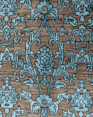 Traditional Ikat Hand Knotted Floral Silk & Wool Blend Beige Area Rug 9' 2" x 12' 2"