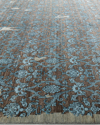 Traditional Ikat Hand Knotted Floral Silk & Wool Blend Beige Area Rug 9' 2" x 12' 2"