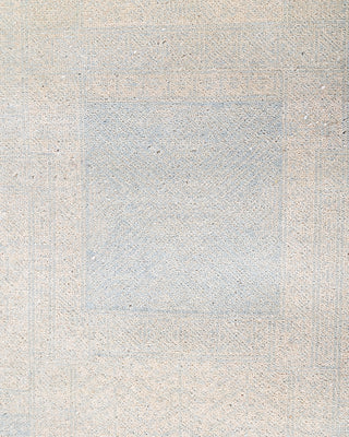 Traditional Ikat Hand Knotted Geometric Wool Ivory Area Rug 9' 1" x 12' 4"