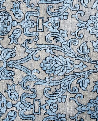 Traditional Floral Wool, Silk Hand Knotted Green Area Rug 8' 2" x 10' 3"