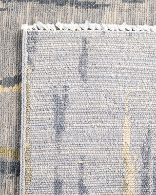 Contemporary Modern Hand Knotted Abstract Wool Gray Area Rug 8' 4" x 10' 1"
