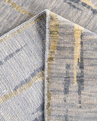 Contemporary Modern Hand Knotted Abstract Wool Gray Area Rug 8' 4" x 10' 1"