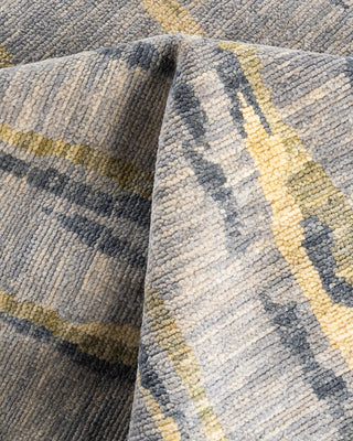 Contemporary Modern Hand Knotted Abstract Wool Gray Area Rug 8' 4" x 10' 1"