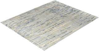 Contemporary Modern Hand Knotted Abstract Wool Gray Area Rug 8' 4" x 10' 1"