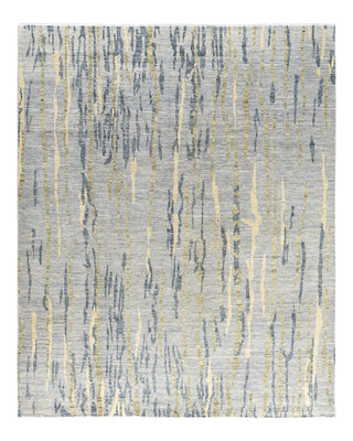 Contemporary Modern Hand Knotted Abstract Wool Gray Area Rug 8' 4" x 10' 1"