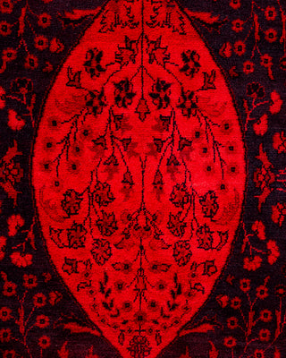 Modern Overdyed Hand Knotted Wool Red Area Rug 3' 2" x 5' 5"
