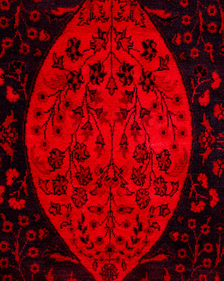 Contemporary Hand-Knotted Overdyed Red Area Rug 3' 2" x 5' 5"