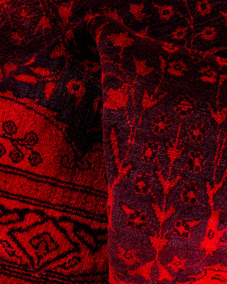 Contemporary Hand-Knotted Overdyed Red Area Rug 3' 2" x 5' 5"