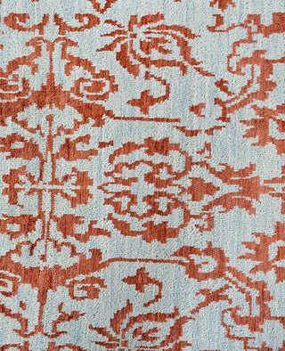 Traditional Abstarct Wool, Silk Hand Knotted Green Area Rug 8' 1" x 10' 0"