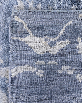 Contemporary Modern Hand Knotted Abstract Silk Ivory Area Rug 9' 2" x 12' 2"