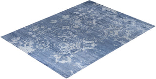 Contemporary Modern Hand Knotted Abstract Silk Ivory Area Rug 9' 2" x 12' 2"