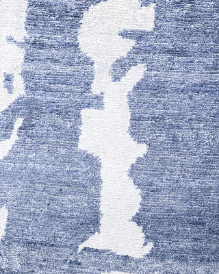 Contemporary Modern Hand Knotted Abstract Silk Gray Area Rug 9' 3" x 12' 0"