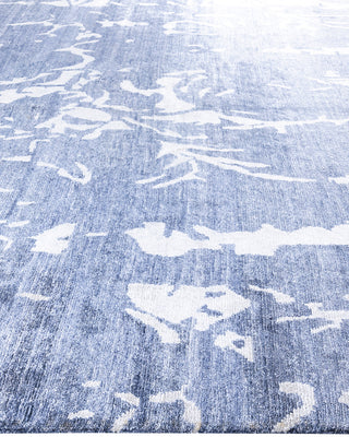 Contemporary Modern Hand Knotted Abstract Silk Gray Area Rug 9' 3" x 12' 0"