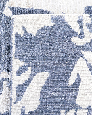 Contemporary Modern Hand Knotted Abstract Silk Gray Area Rug 9' 3" x 12' 0"