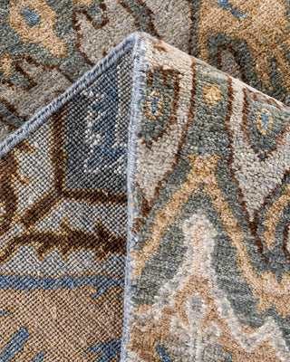 Traditional Ikat Hand Knotted Floral Silk & Wool Blend Gray Area Rug 8' 1" x 8' 4"