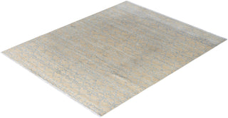 Contemporary Modern Hand Knotted Abstract Silk & Wool Blend Beige Area Rug 8' 0" x 9' 10"