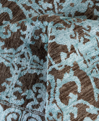 Traditional Abstarct Wool, Silk Hand Knotted Brown Area Rug 8' 2" x 10' 5"