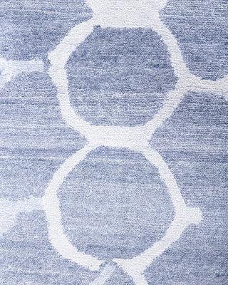 Contemporary Modern Hand Knotted Abstract Silk Gray Area Rug 9' 2" x 11' 10"