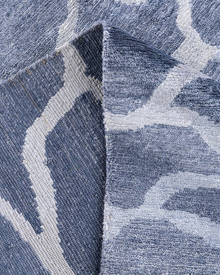 Contemporary Modern Hand Knotted Abstract Silk Gray Area Rug 9' 2" x 11' 10"