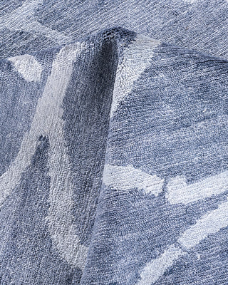 Contemporary Modern Hand Knotted Abstract Silk Gray Area Rug 9' 2" x 11' 10"