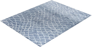 Contemporary Modern Hand Knotted Abstract Silk Gray Area Rug 9' 2" x 11' 10"