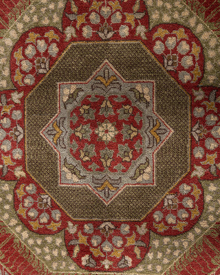 Traditional Ikat Hand Knotted Oriental Wool White Area Rug 9' 1" x 12' 2"