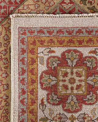 Traditional Ikat Hand Knotted Oriental Wool White Area Rug 9' 1" x 12' 2"