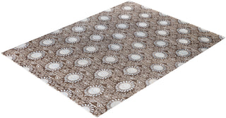 Traditional Floral Wool, Silk Hand Knotted Brown Area Rug 9' 1" x 11' 10"