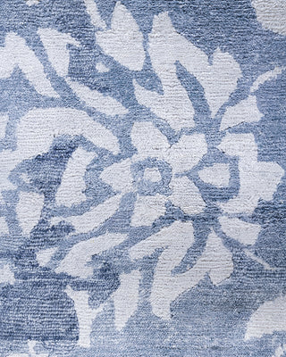 Contemporary Modern Hand Knotted Abstract Silk Gray Area Rug 9' 2" x 12' 2"