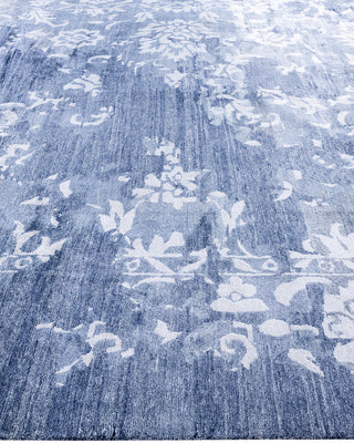 Contemporary Modern Hand Knotted Abstract Silk Gray Area Rug 9' 2" x 12' 2"