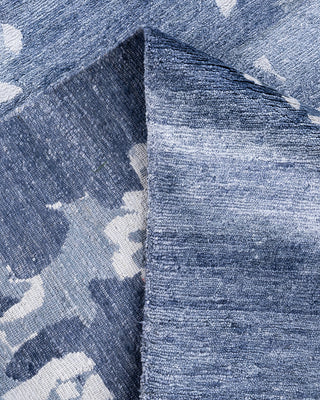 Contemporary Modern Hand Knotted Abstract Silk Gray Area Rug 9' 2" x 12' 2"
