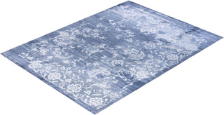 Contemporary Modern Hand Knotted Abstract Silk Gray Area Rug 9' 2" x 12' 2"
