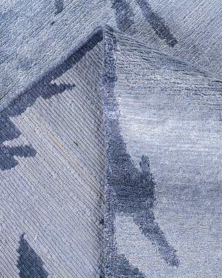 Contemporary Modern Hand Knotted Abstract Silk Gray Area Rug 9' 1" x 12' 1"