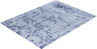 Contemporary Modern Hand Knotted Abstract Silk Gray Area Rug 9' 1" x 12' 1"