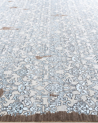 Traditional Ikat Hand Knotted Floral Silk & Wool Blend Brown Area Rug 9' 2" x 12' 4"