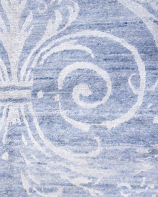 Contemporary Modern Hand Knotted Abstract Silk Gray Area Rug 8' 1" x 10' 1"