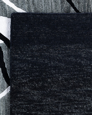 Contemporary Modern Hand Knotted Abstract Silk & Wool Blend Gray Area Rug 9' 0" x 12' 0"