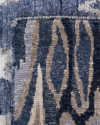 Traditional Ikat Hand Knotted Abstract Silk Gray Area Rug 8' 0" x 10' 0"