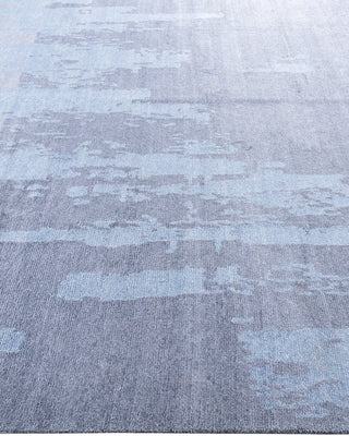Contemporary Modern Hand Knotted Abstract Silk Gray Area Rug 8' 0" x 10' 0"