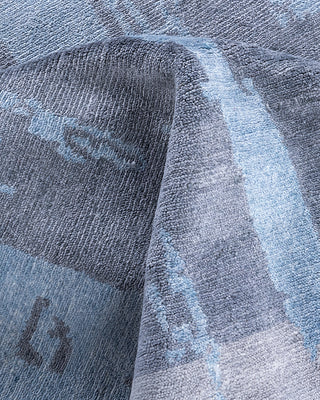 Contemporary Modern Hand Knotted Abstract Silk Gray Area Rug 8' 0" x 10' 0"