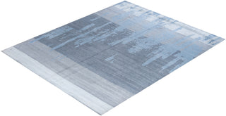 Contemporary Modern Hand Knotted Abstract Silk Gray Area Rug 8' 0" x 10' 0"