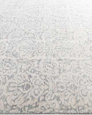Contemporary Modern Hand Knotted Floral Wool Gray Area Rug 8' 3" x 10' 0"