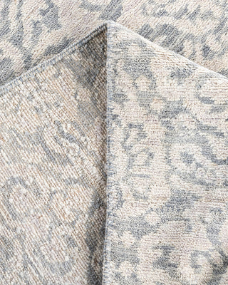 Contemporary Modern Hand Knotted Floral Wool Gray Area Rug 8' 3" x 10' 0"
