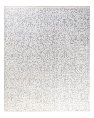 Contemporary Modern Hand Knotted Floral Wool Gray Area Rug 8' 3" x 10' 0"