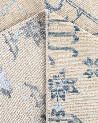 Contemporary Modern Hand Knotted Geometric Silk & Wool Blend Beige Area Rug 8' 0" x 10' 2"