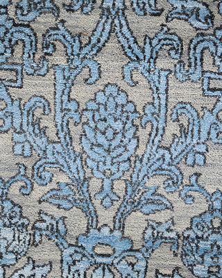 Traditional Ikat Hand Knotted Abstract Silk & Wool Blend Brown Area Rug 9' 2" x 12' 1"